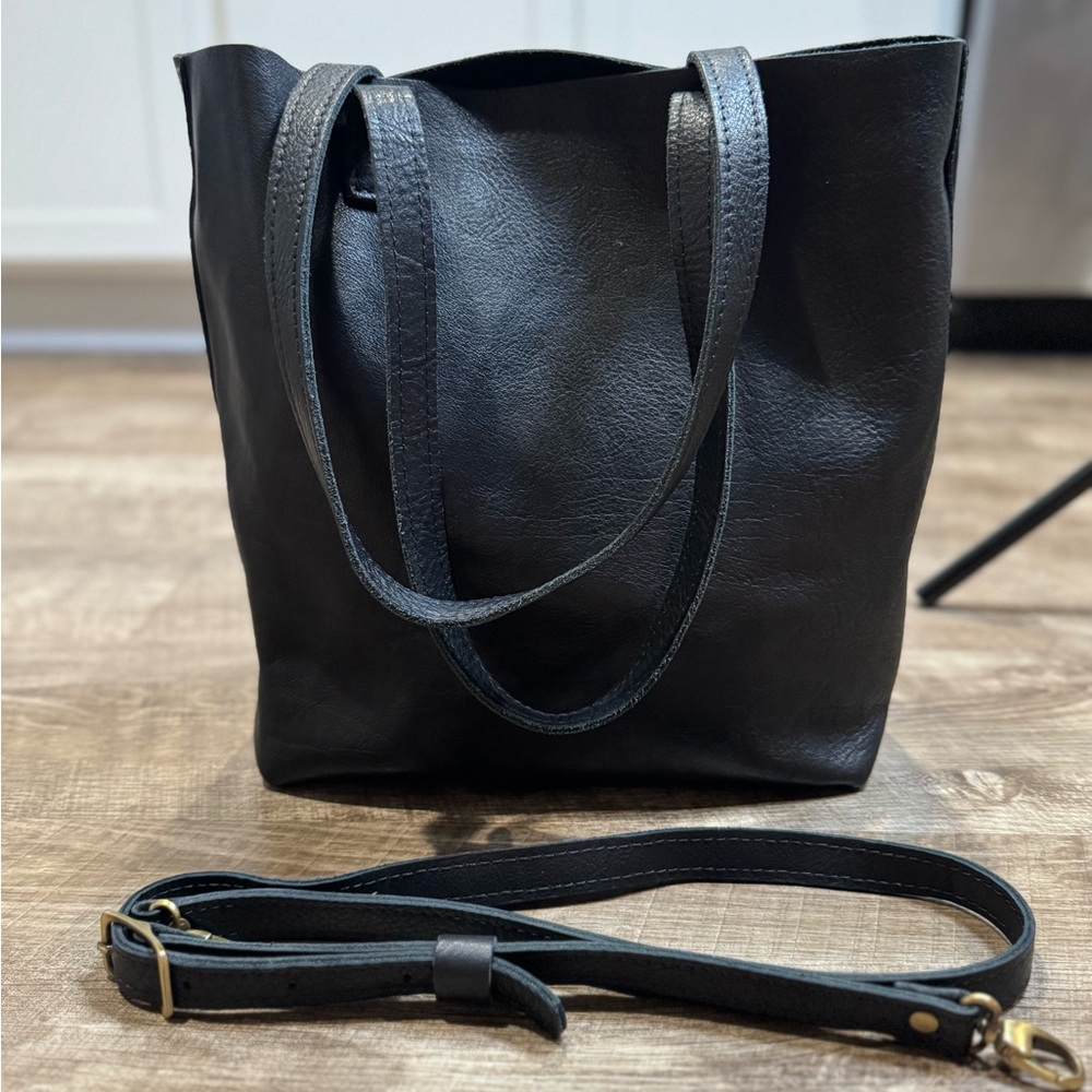 Portland Leather Goods Black Classic FSCB Tote Bag EUC - Picture 5 of 10